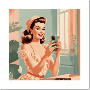 Snapshot Vintage Vanity Mirror Selfie Pin Up Art Posters and Art